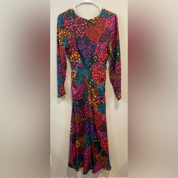 Farm Rio - Blue Multi Color Leopard Print Ruched Midi Dress - Picture 5 of 5